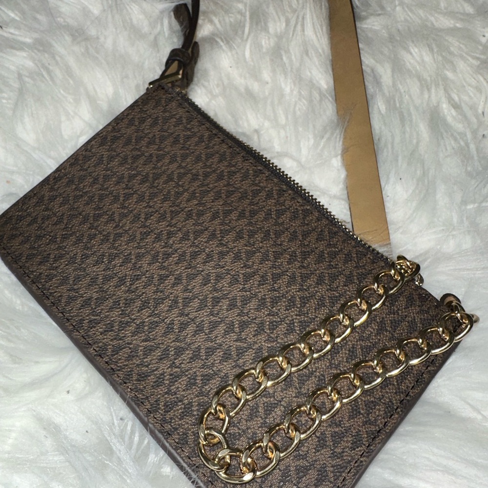 Michael Kors Brown Crossbody Bag with Gold Chain